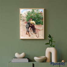 Load image into Gallery viewer, Romantic Bicycle Lesson Vintage Painting