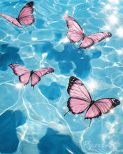Load image into Gallery viewer, Paint by numbers kit Pink Butterflies on Water Figured'Art