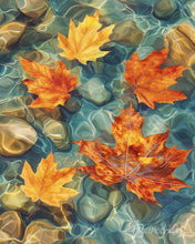 Load image into Gallery viewer, Paint by numbers kit Amber Leaves on Water Figured'Art