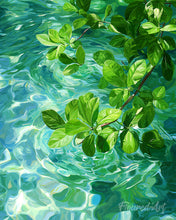 Load image into Gallery viewer, Paint by numbers kit Leaves on Crystal Water Figured'Art