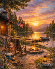 Load image into Gallery viewer, Paint by numbers kit Golden Hour by the Lake Figured'Art