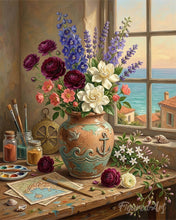 Load image into Gallery viewer, Paint by numbers kit Mediterranean Floral Harmony Figured'Art