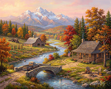 Load image into Gallery viewer, Paint by numbers kit Autumn by the River Figured'Art