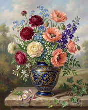 Load image into Gallery viewer, Paint by numbers kit Blossoms in Blue Vase Figured'Art