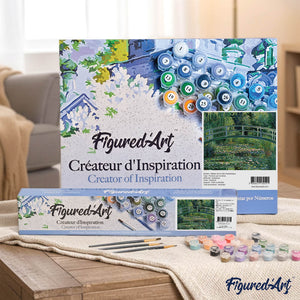 Paint by Numbers for adults - Water Lilies and Japanese Bridge