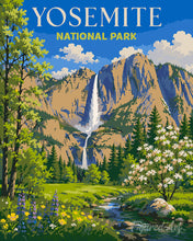 Load image into Gallery viewer, Paint by numbers kit for adults Yosemite National Park, Vernal Fall - California Figured'Art