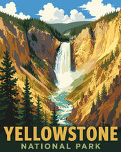 Load image into Gallery viewer, Paint by numbers kit Yellowstone National Park, Lower Falls - Wyoming Figured'Art