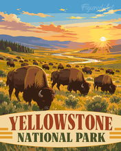 Load image into Gallery viewer, Paint by numbers kit Yellowstone National Park, Lamar Valley Bison - Wyoming Figured'Art