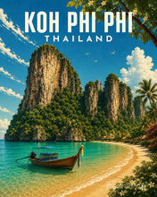 Load image into Gallery viewer, Paint by numbers kit for adults Travel Poster Koh Phi Phi Figured'Art