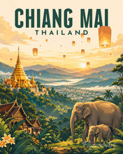 Load image into Gallery viewer, Paint by numbers kit Travel Poster Chiang Mai Figured'Art