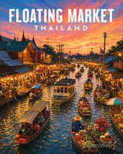 Load image into Gallery viewer, Paint by numbers kit Travel Poster Floating Market Figured'Art
