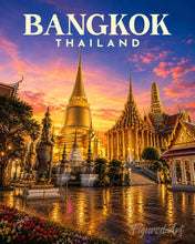 Load image into Gallery viewer, Paint by numbers kit Travel Poster Bangkok, Temple of the Emerald Buddha Figured'Art