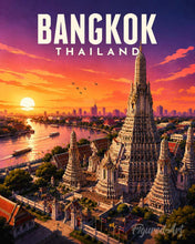 Load image into Gallery viewer, Paint by numbers kit Travel Poster Bangkok, Temple of Dawn Figured'Art