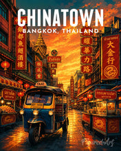 Load image into Gallery viewer, Paint by numbers kit Travel Poster Bangkok, Chinatown Street Figured'Art