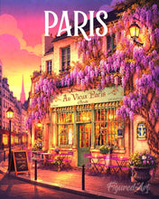 Load image into Gallery viewer, Paint by numbers kit Travel Poster Paris, Wisteria Café Figured'Art