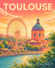 Load image into Gallery viewer, Paint by numbers kit Travel Poster Toulouse, Ferris Wheel Figured'Art