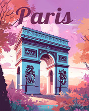 Load image into Gallery viewer, Paint by numbers kit Travel Poster Paris, Triumph Arch Figured'Art