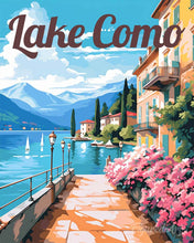 Load image into Gallery viewer, Paint by numbers kit Travel Poster Lake Como Promenade Figured'Art