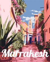 Load image into Gallery viewer, Paint by numbers kit Travel Poster Marrakech Old Town Figured'Art