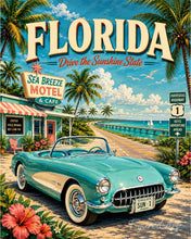 Load image into Gallery viewer, Paint by numbers kit for adults Florida Vintage Poster - Drive the Sunshine State Figured'Art