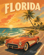 Load image into Gallery viewer, Paint by numbers kit for adults Florida Vintage Poster Figured'Art