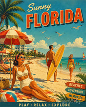 Load image into Gallery viewer, Paint by numbers kit Sunny Florida Vintage Poster Figured'Art
