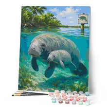 Load image into Gallery viewer, Manatee and Baby in a Mangrove Lagoon