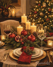 Load image into Gallery viewer, Paint by numbers kit Elegant Christmas Table Figured'Art