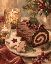 Load image into Gallery viewer, Paint by numbers kit Christmas Yule Log Figured'Art