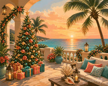 Load image into Gallery viewer, Paint by numbers kit Christmas by the Ocean Figured'Art