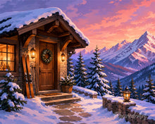 Load image into Gallery viewer, Paint by numbers kit Cozy Winter Cabin Figured'Art
