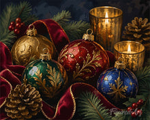 Load image into Gallery viewer, Paint by numbers kit Festive Christmas Baubles Figured'Art