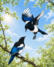 Load image into Gallery viewer, Paint by numbers kit for adults Spring Magpies Figured'Art