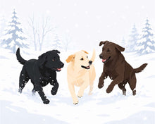 Load image into Gallery viewer, Paint by numbers kit Winter Dog Play Figured'Art