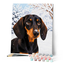 Load image into Gallery viewer, Winter Dachshund Portrait