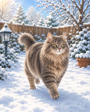 Load image into Gallery viewer, Paint by numbers kit Snowbound Cat Figured'Art
