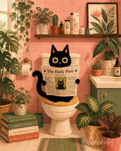Load image into Gallery viewer, Paint by numbers kit Cat Gazette Figured'Art