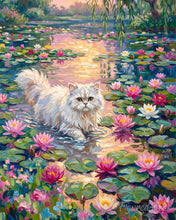 Load image into Gallery viewer, Paint by numbers kit Lotus Cat Figured'Art