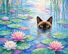 Load image into Gallery viewer, Paint by numbers kit Cat Among Lilies Figured'Art