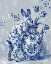 Load image into Gallery viewer, Paint by numbers kit Delft Blue Bunny Figured'Art