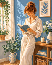 Load image into Gallery viewer, Paint by numbers kit A Bookish Afternoon Figured'Art