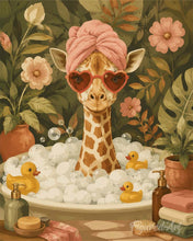 Load image into Gallery viewer, Paint by numbers kit Giraffe Bubble Bath Figured'Art