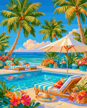 Load image into Gallery viewer, Paint by numbers kit Palm Pool Figured'Art