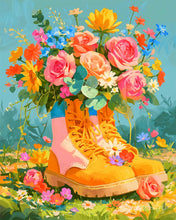 Load image into Gallery viewer, Paint by numbers kit Floral Boots Figured'Art