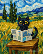 Load image into Gallery viewer, Paint by numbers kit Van Gogh’s Curious Cat Figured'Art