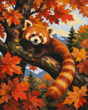 Load image into Gallery viewer, Paint by numbers kit for adults Red Panda in a Maple Tree Figured'Art
