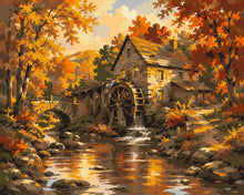 Load image into Gallery viewer, Paint by numbers kit Old Watermill in Autumn Figured'Art