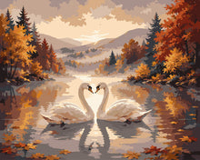 Load image into Gallery viewer, Paint by numbers kit Swans on the Misty Lake Figured'Art