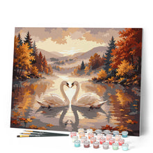 Load image into Gallery viewer, Swans on the Misty Lake