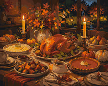 Load image into Gallery viewer, Paint by numbers kit Thanksgiving Table by Candlelight Figured'Art